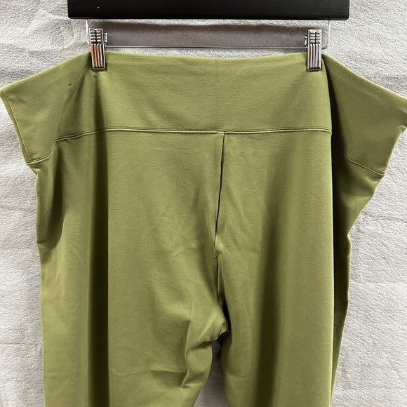Soft Surroundings Leggings Plus Size 3X Olive Green Pullon Stretch Cropped - Picture 6 of 9